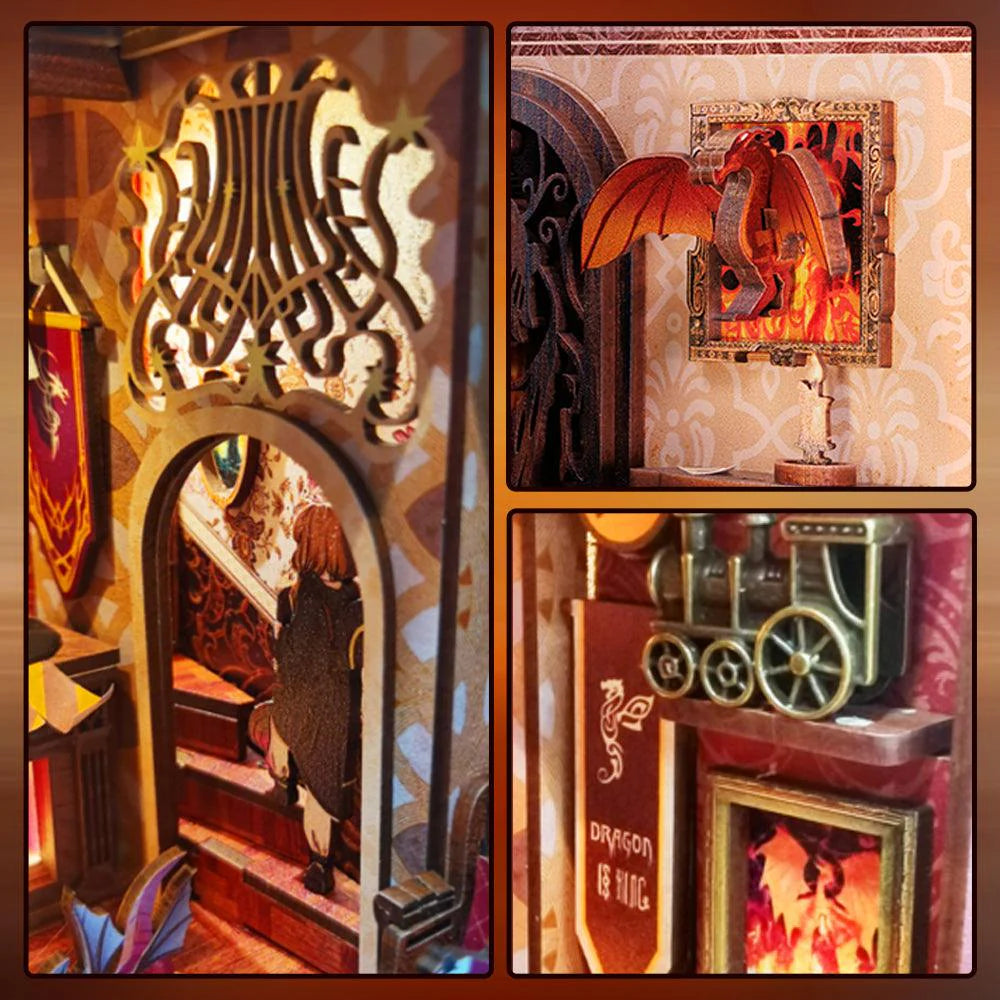 Flame Common Room Book Nook DIY Book Nook Kits The Alchemist Book Nook Apothecary Book Nook