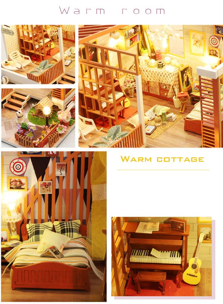 DIY Dollhouse Kit Countryside Apartment Cozy Cottage Miniature Dollhouse Kit