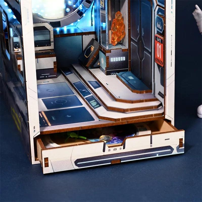 Alien Hub Sci-Fi Style DIY Book Nook Kit Cyberworld Book Nook Cyber City Book Scenery Future World Book Nook Modern Alley Book Nook Kit Shelf Insert