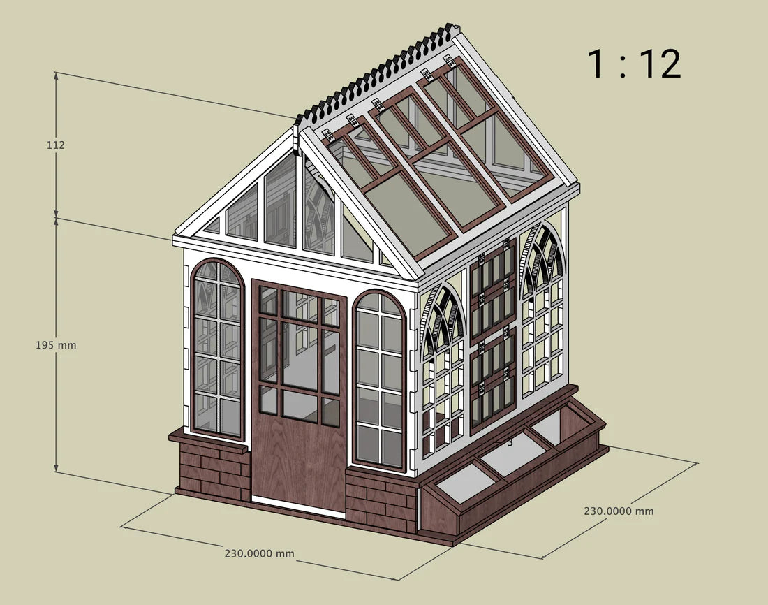 DIY Greenhouse Miniature Dollhouse Kit 1:6 Scale Dollhouse 1:12 Scale Dollhouse Large Dollhouse