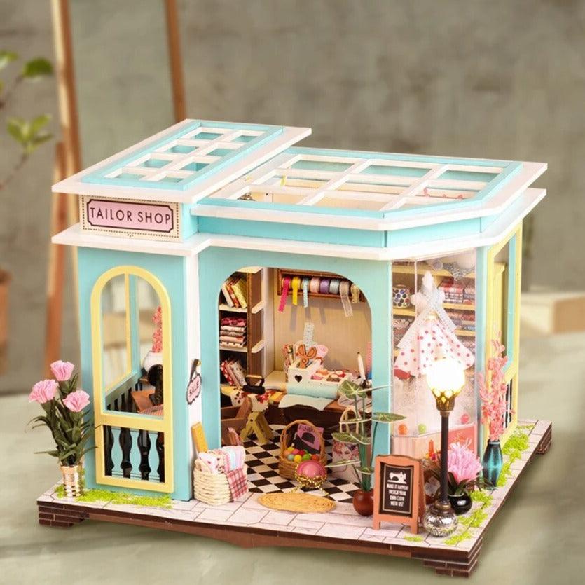 Tailor Shop Dollhouse Miniature Alterations Boutique Miniature Diorama Clothes Store Miniature