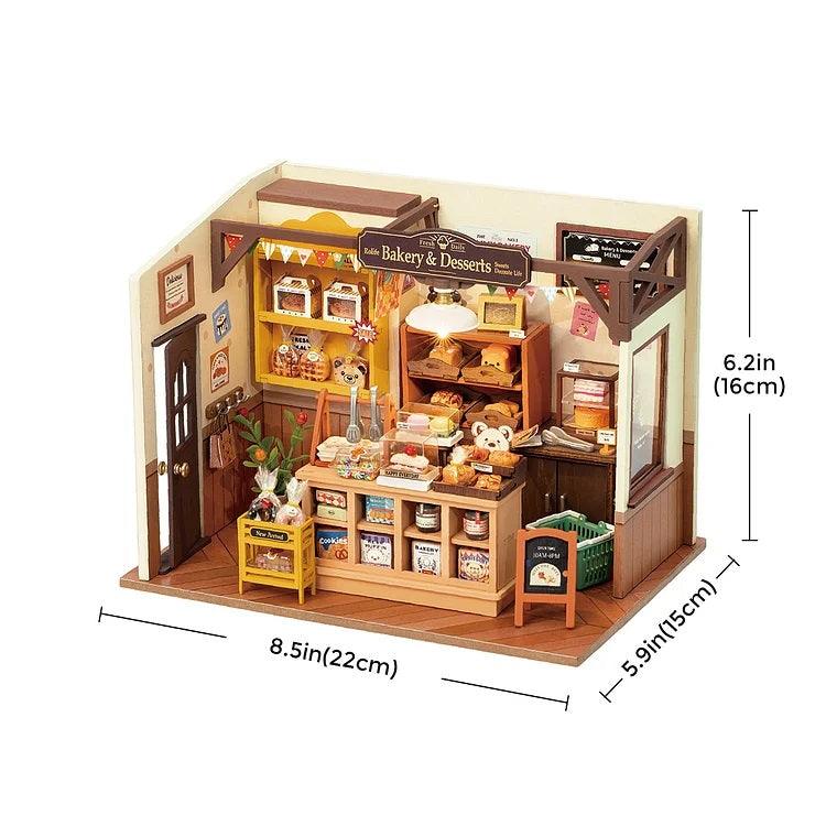 Becka's Baking House Cake Shop DIY Dollhouse Kit Cupcake Shop Dollhouse Miniature Bakery Dollhouse Kit European Style Dollhouse Adult Craft