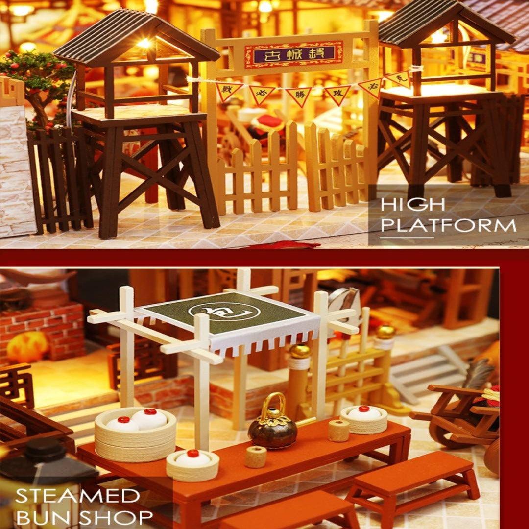 DIY Dollhouse Kit Japanese Villa Ancient Chinese Style Capital City Doll House Large Size Birthday Gift Miniature House