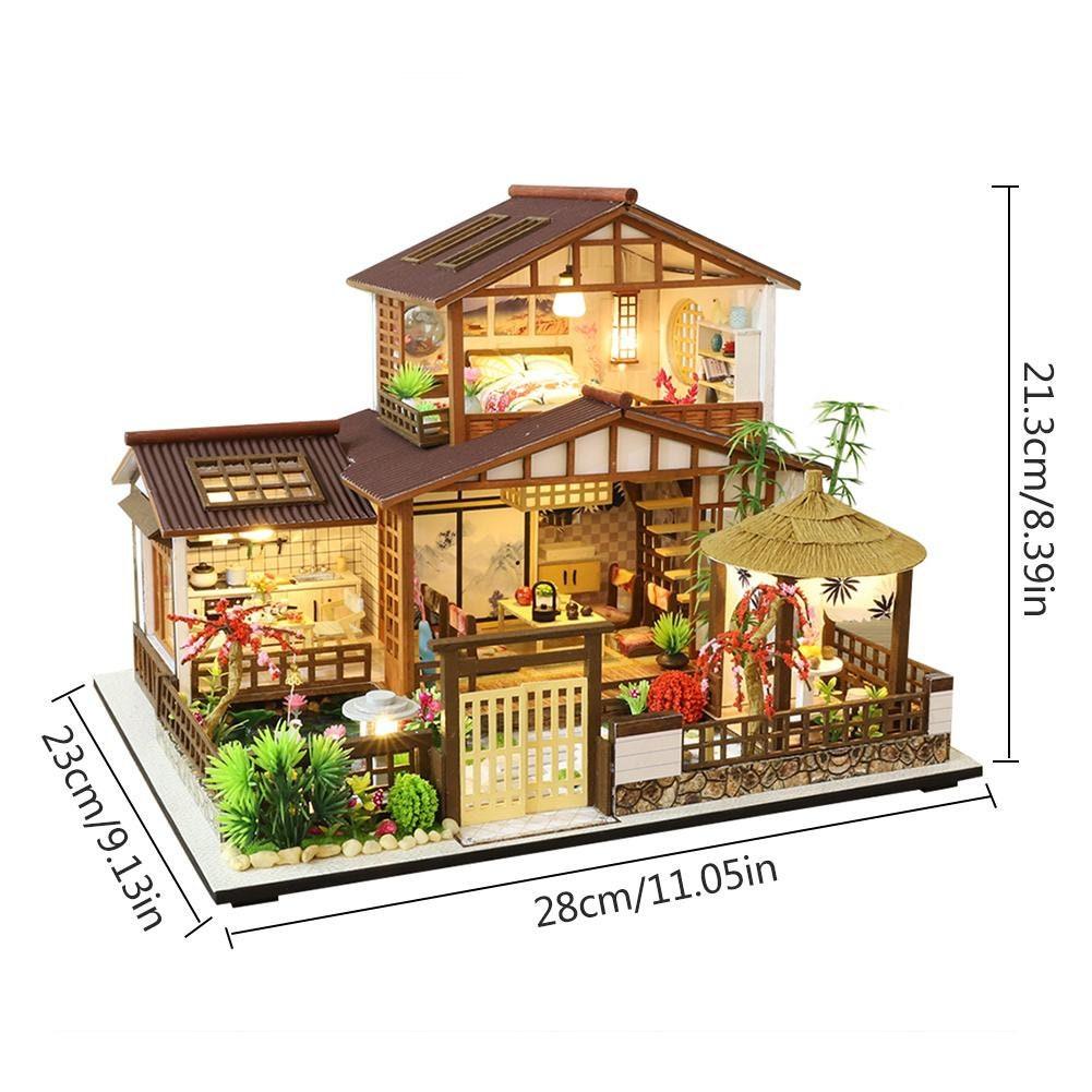 DIY Dollhouse Kit Miniature House with Furniture Garden Villa Chinese Style Miniature Dollhouse Kit Adult Craft DIY Kits