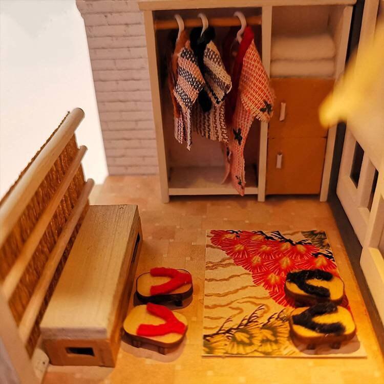 Japanese Style Dollhouse Initial Dreams Dollhouse Kit Doll House Miniature Toy Kit For Kids DIY Miniature Toy Kit Adult Craft With LED