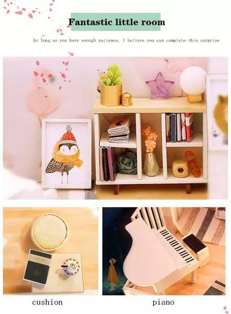 DIY Dollhouse Kit Miniature House with Furniture Modern Apartment Style Miniature Dollhouse Kit Adult Craft DIY Kits children&#39;s gift