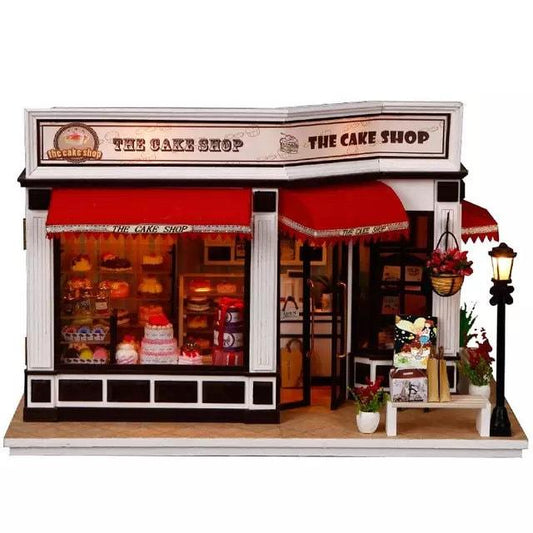 Paris Baguatte Cake Shop DIY Dollhouse Kit Cupcake Shop Dollhouse Miniature Bakery Dollhouse Kit European Style Dollhouse Adult Craft