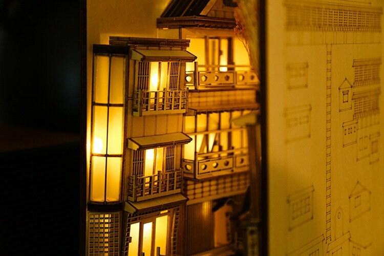 DIY Book Nook - Chinese Village Alley Book Nook - DIY Doll House Book - Book Shelf Insert - Book Scenery - Bookcase - Bookend Book Nooks Kit