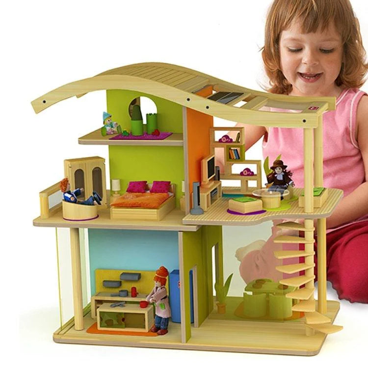 Kids Pretend Play Simulation Toy Dollhouse Large Size Dollhouse Made with Original Solid Wood Large With Furniture Best Children Gift Toy