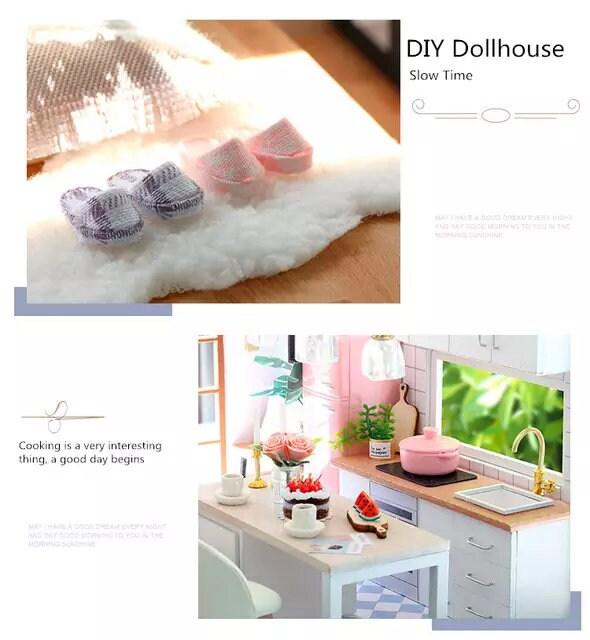 Modern Dollhouse Miniature with Furniture European Style DIY Dollhouse Kit With Free Dust Proof And Toy Car Creative Room Large Dollhouse