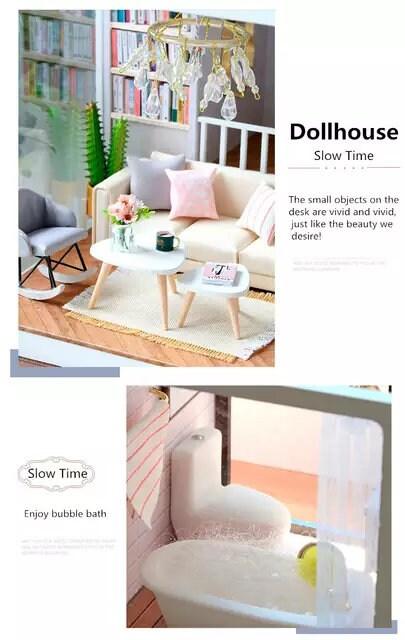 Modern Dollhouse Miniature with Furniture European Style DIY Dollhouse Kit With Free Dust Proof And Toy Car Creative Room Large Dollhouse