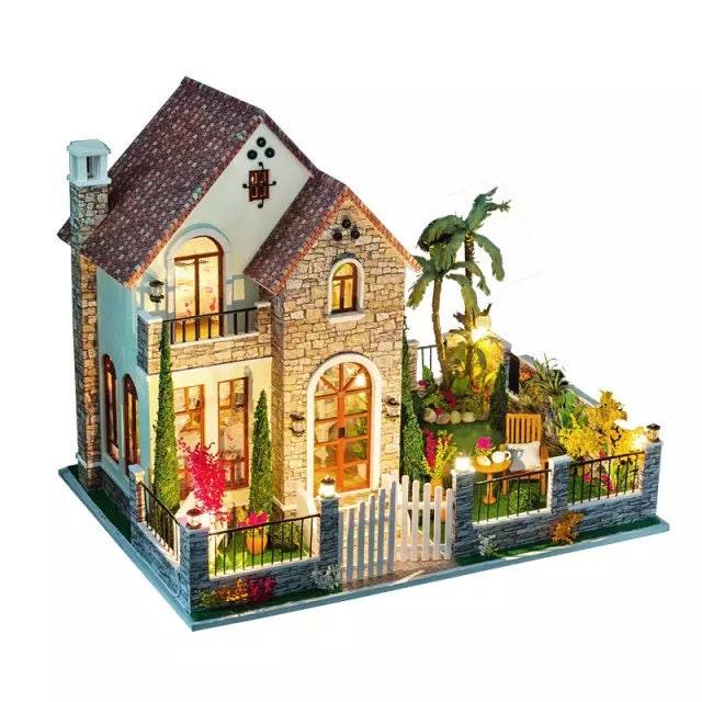 Victorian Dollhouse Kit - Backyard Garden Miniature - DIY Dollhouse Kit - Gothic Style Dollhouse - Toys Adult Craft Best Birthday Gifts