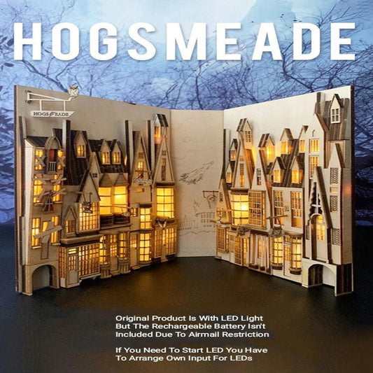 DIY Book Nook - Hogsmade Village Book Nook - DIY Magic Book Nook - Book Shelf Insert - Book Scenery - Bookcase - DIY Dioramas Kit - Bookend