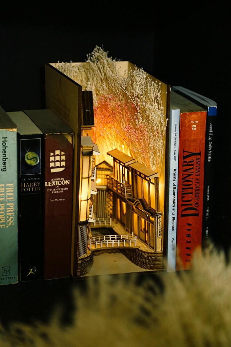 DIY Book Nook - Chinese Village Alley Book Nook - DIY Doll House Book - Book Shelf Insert - Book Scenery - Bookcase - Bookend Book Nooks Kit