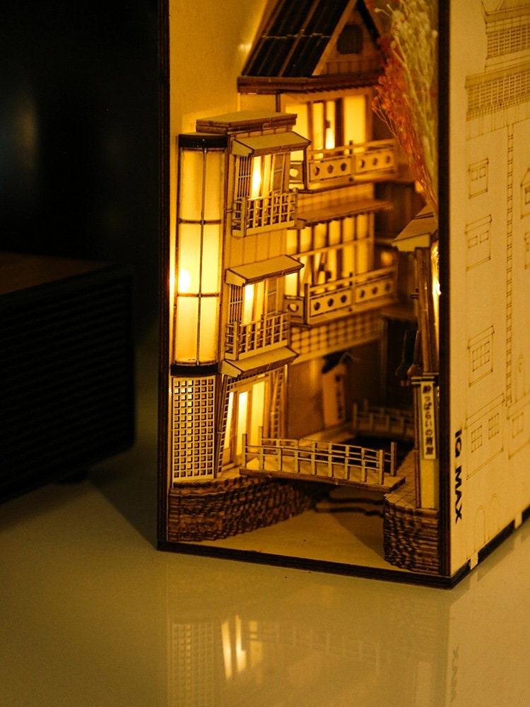 DIY Book Nook - Chinese Village Alley Book Nook - DIY Doll House Book - Book Shelf Insert - Book Scenery - Bookcase - Bookend Book Nooks Kit