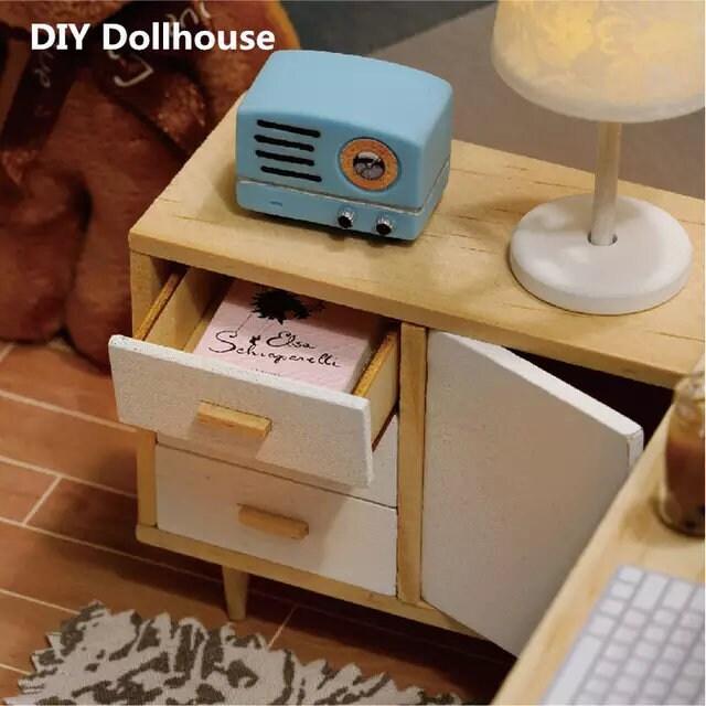 DIY Dollhouse Kit Sunshine Study Room Modern Living Room Miniature With Mini Guitar Children New Year Christmas Gift Adult Craft