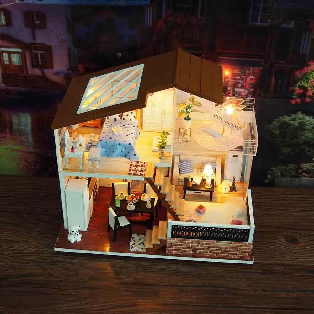 Duplex Dollhouse Sweet Time Home Miniature Dollhouse Kit Do It Yourself Kid Toys Adult Craft Best Birthday Gifts