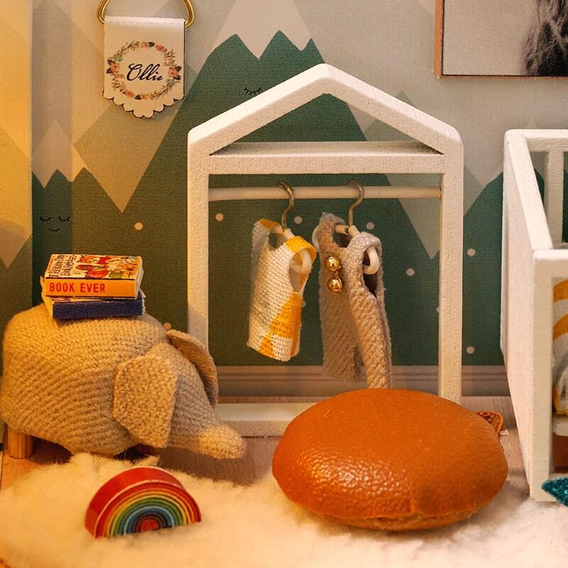 DIY Dollhouse Kit Comfortable Time Modern Style Living Apartment Gift - Living Room Miniature - Best Christmas, Birthday Gift for Children