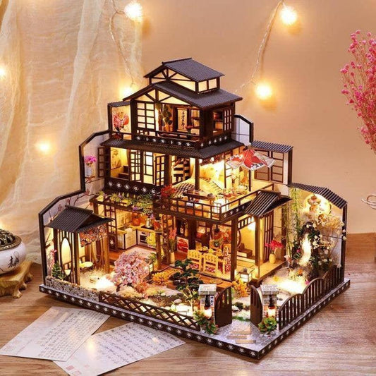 DIY Japanese Dollhouse Traditional Style Wooden Miniature Doll House kit