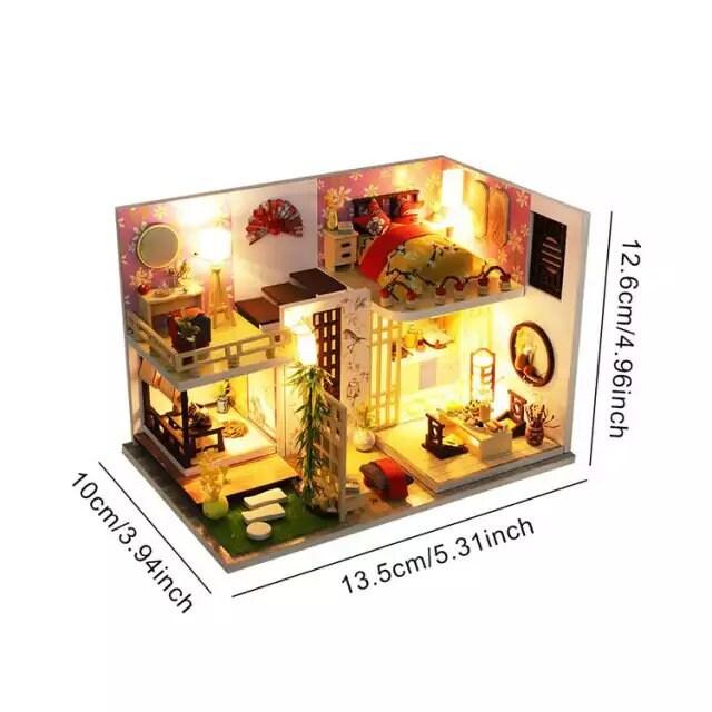 DIY Dollhouse Kit - Modern Living Room Miniature Dollhouse Kit - Duplex Apartment Doll House Kit - Birthday, Christmas Gift Adult Craft