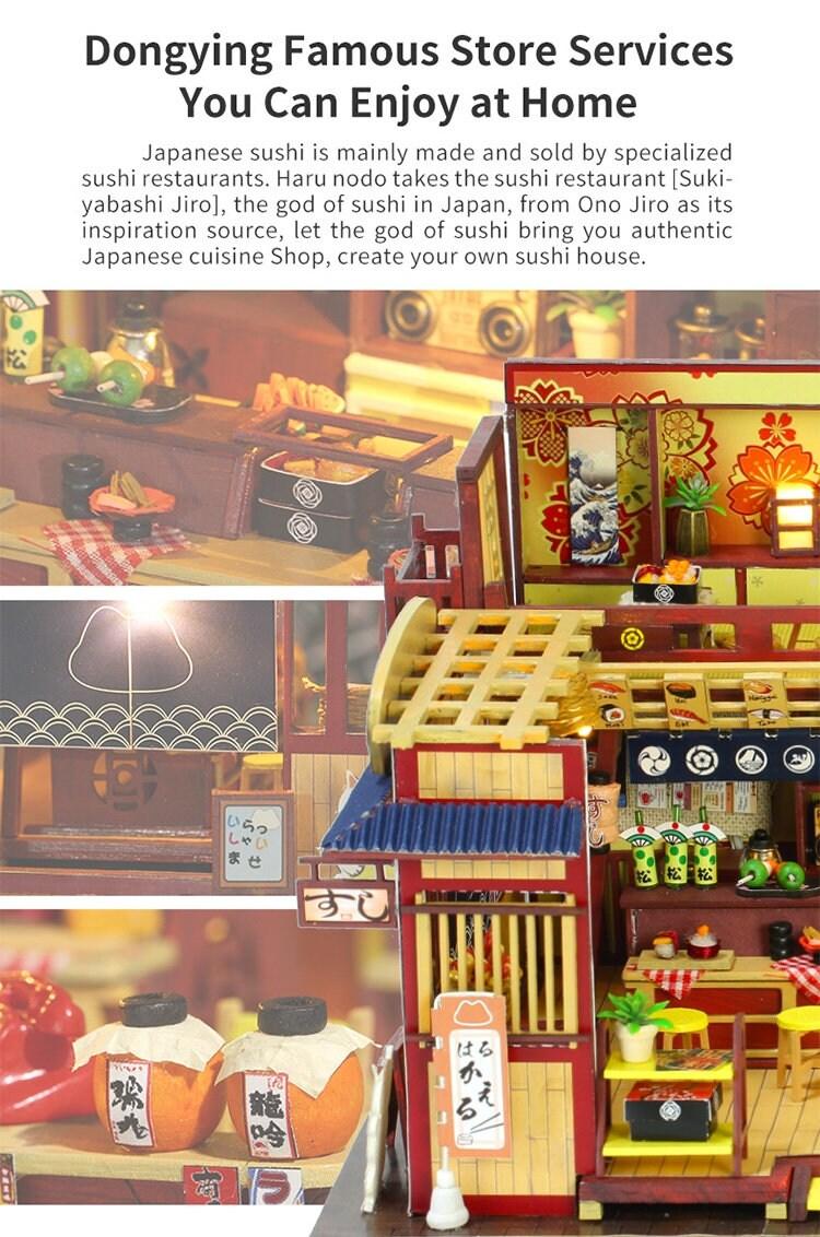 DIY Japanese Sushi Restaurant - DIY Dollhouse Kit - Miniature Sushi Restaurant - DIY Dollhouse Miniature Café