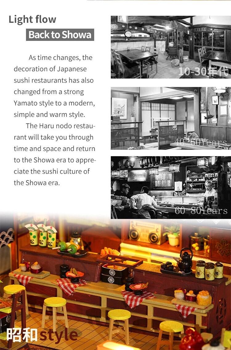 DIY Japanese Sushi Restaurant - DIY Dollhouse Kit - Miniature Sushi Restaurant - DIY Dollhouse Miniature Café