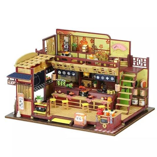 DIY Japanese Sushi Restaurant - DIY Dollhouse Kit - Miniature Sushi Restaurant - DIY Dollhouse Miniature Café