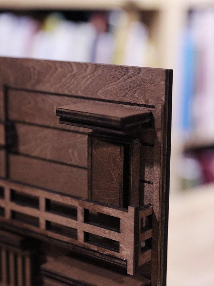 DIY Japanese Alley Book Nook - DIY Book Nook Kit - Book Shelf Insert - Book Scenery - Diorama - Bookcase Bookend with LED - Building Kit