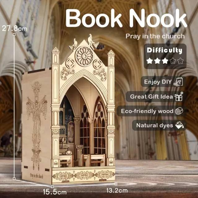 DIY Book Nook - Cathdrale Notre-Dame de Paris - Notre Dame Cathedral Book Nooks - Book Shelf Insert - Book Scenery- DIY Church Dioramas Kit