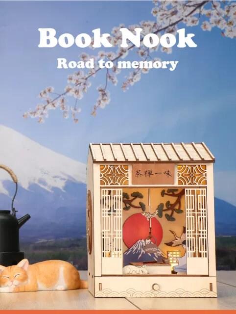 DIY Book Nook - Zen Tea Book Nooks - Mount Fuji Book Nooks - Book Shelf Insert - Japanese Book Nooks - Chinese Book Nooks -