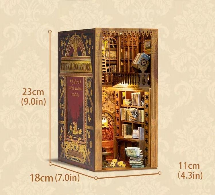 Eternal Bookstore Book Nook - DIY Book Nook Kits - Library Book Shelf Insert Book Shop