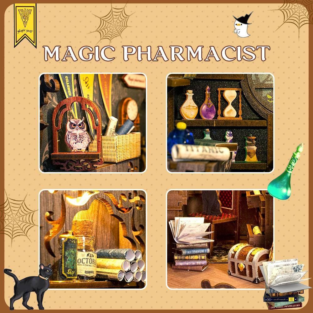 Magic Pharmacist Book Nook DIY Book Nook Kits The Alchemist Book Nook Apothecary Book Nook