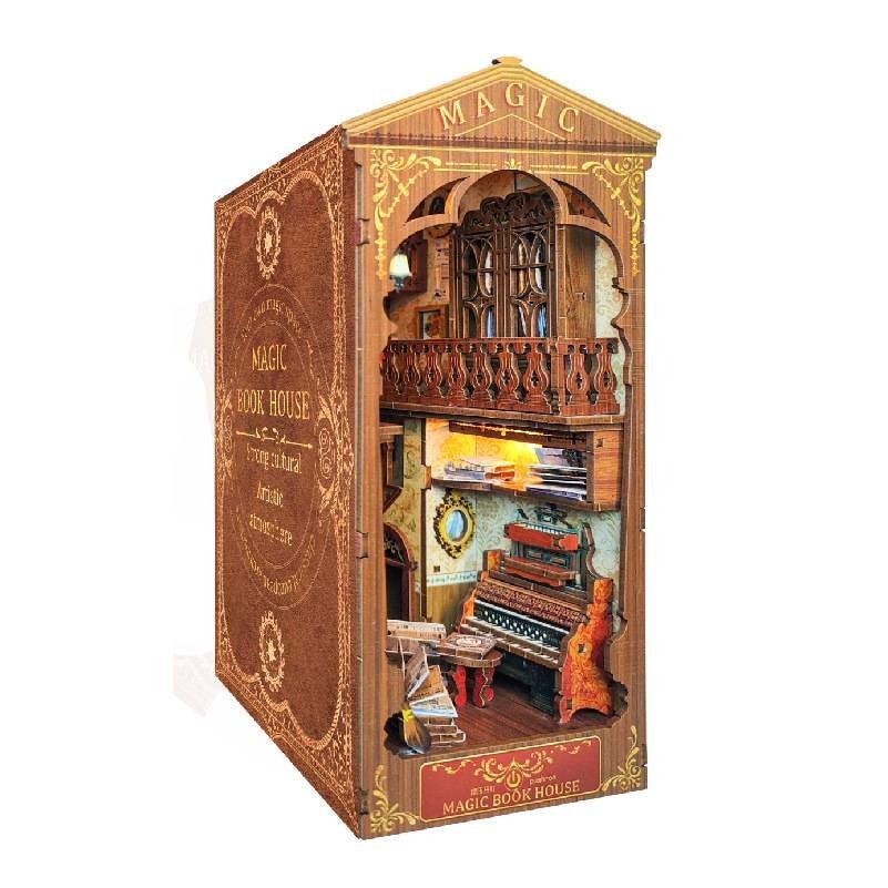 Magic Book House - Eternal Bookstore Book Nook - DIY Book Nook Kits Library Book Shelf Insert