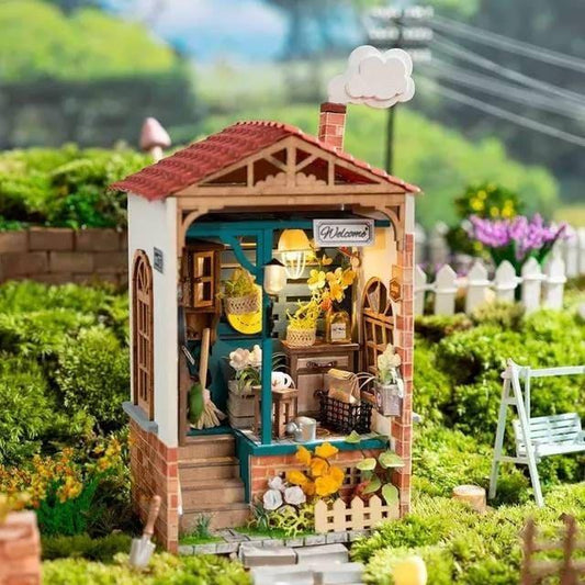 Dream Yard Miniature Dollhouse Beautiful Garden DIY Dollhouse Kits Kitchen Garden Miniature Easy To Assemble Dollhouse For Kids & Adults