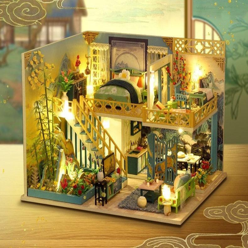 Duplex Apartment Japanese Living Room Inherit Beauty Traditional Style Miniature Dollhouse DIY Dollhouse Kits Japanese Dollhouse Miniature