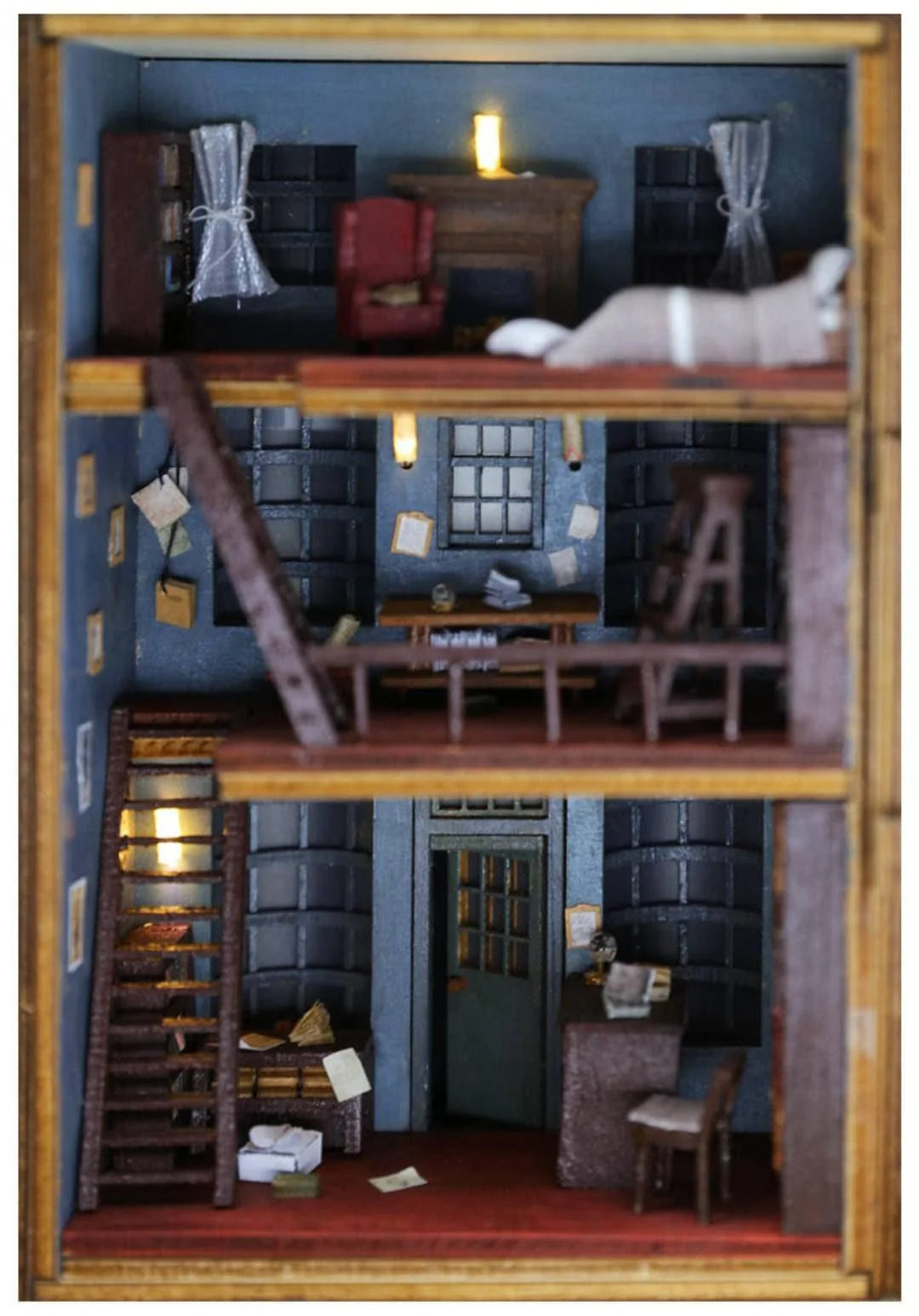 Ollivenders Wand Shop Book Nook - DIY Book Nook Kits - Wizard Alley Book Nooks Magic Alley Book Shelf Insert Book Scenery with LED