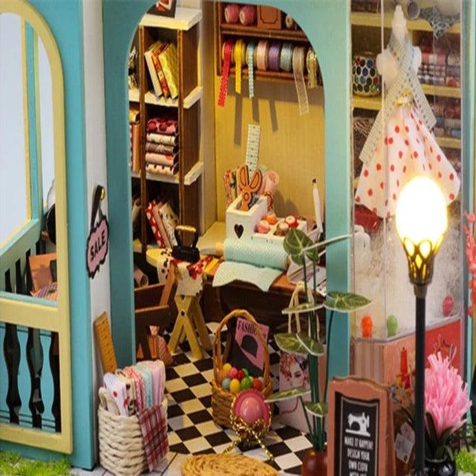 Tailor Shop Dollhouse Miniature Alterations Boutique Miniature Diorama Clothes Store Miniature