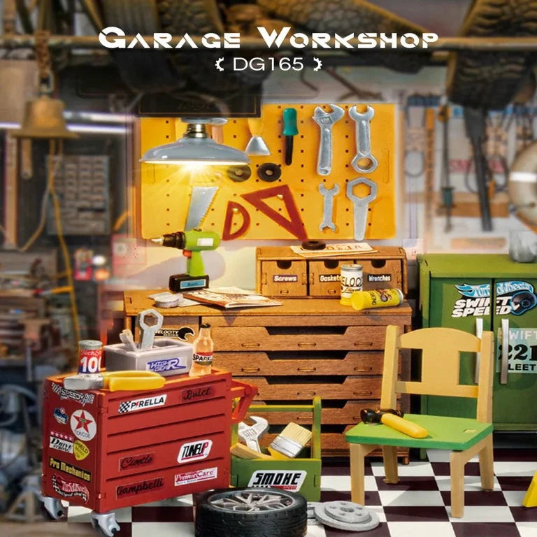 Garage Workshop DIY Dollhouse Miniature Kit Rolife Miniatures Car Garage Miniatures